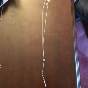 Long silver necklace